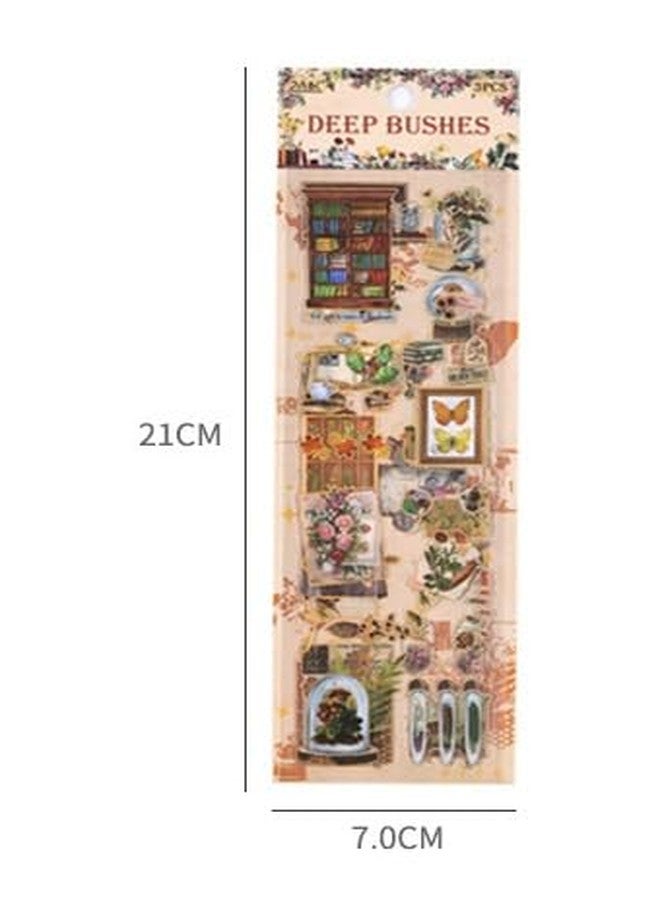 SAMVARDHAN 12 Sheets Vintage Aesthetic Stickers PET Waterproof Scrapbooking Retro Transparent DIY Crafts Stickers for Journals Diaries Laptops and Decorative Crafts, Pack of 4 (Retro Themes) - Image 2